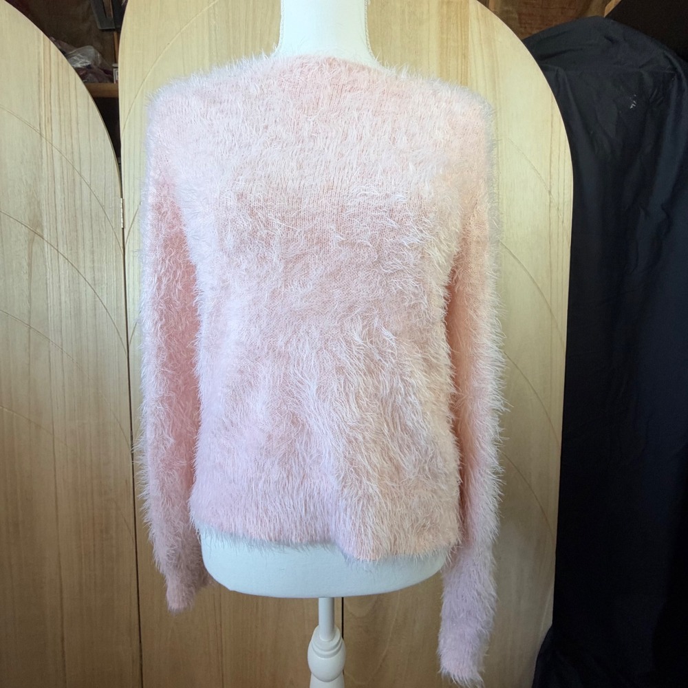 Copper Key Sweater L Pink Eyelash Knit Fuzzy Soft Coquette Balletcore CJ8093CEB